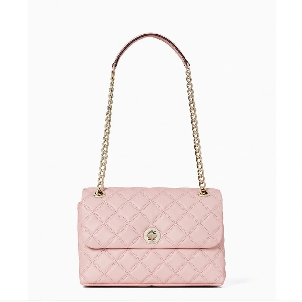 Kate Spade Natalia Medium Flap Shoulder Bag in Rose Smoke (WKRU7076)